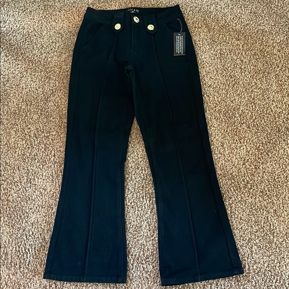 IMAN Black Boot Cut Flare Pants